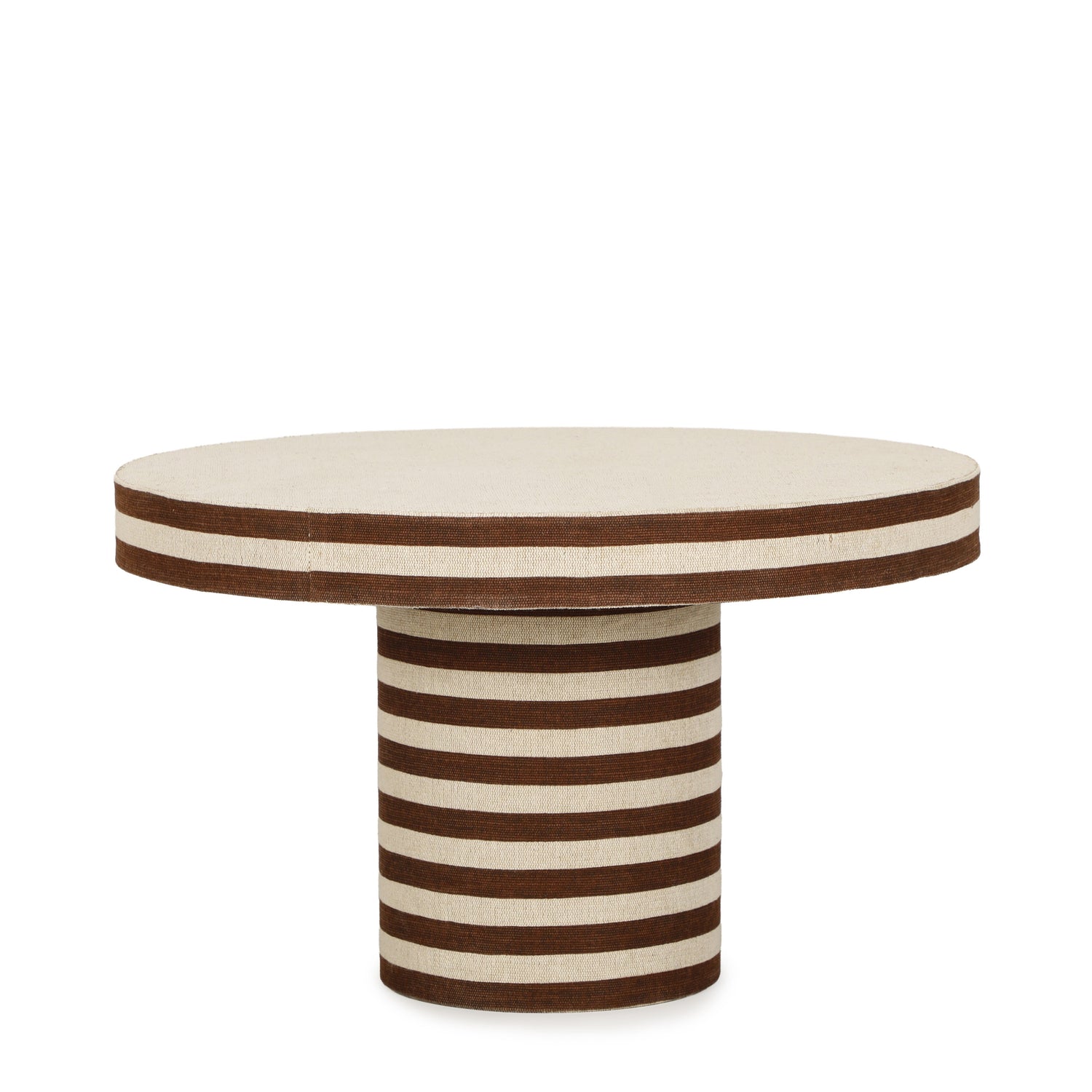 Lyra 30" Natural Striped Cotton Jute Contract-Grade Coffee Table