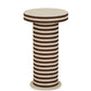 Lyra Natural Striped Cotton Jute Contract-Grade Side Table