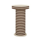 Lyra Natural Striped Cotton Jute Contract-Grade Side Table