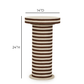 Lyra Natural Striped Cotton Jute Contract-Grade Side Table