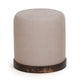 Como Burl and Saddle Brown Cotton Jute Contract-Grade Accent Stool