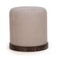 Como Burl and Saddle Brown Cotton Jute Contract-Grade Accent Stool