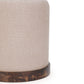 Como Burl and Saddle Brown Cotton Jute Contract-Grade Accent Stool
