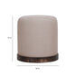 Como Burl and Saddle Brown Cotton Jute Contract-Grade Accent Stool
