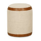 Huche Cotton Jute and Vegan Leather Oval Contract-Grade Pouf