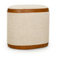 Huche Cotton Jute and Vegan Leather Oval Contract-Grade Pouf