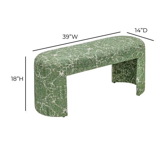 Greenspace 39" Rounded Upholstered Bench