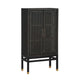 Amara Charcoal Woven Rattan Cabinet