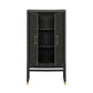Amara Charcoal Woven Rattan Cabinet