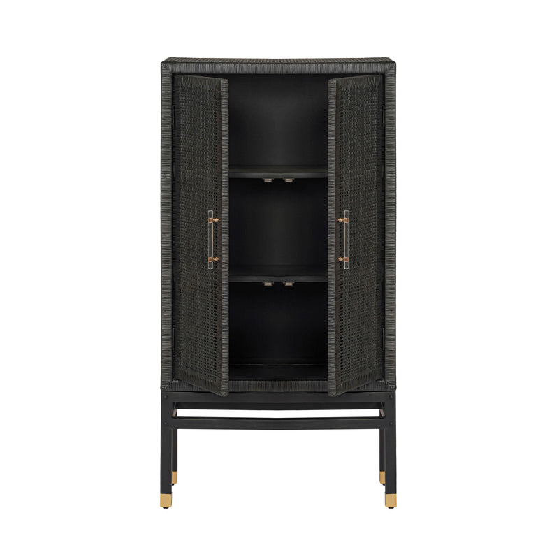 Amara Charcoal Woven Rattan Cabinet