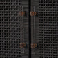 Amara Charcoal Woven Rattan Cabinet