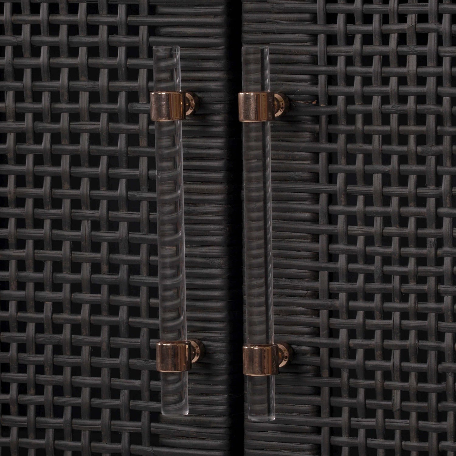 Amara Charcoal Woven Rattan Cabinet