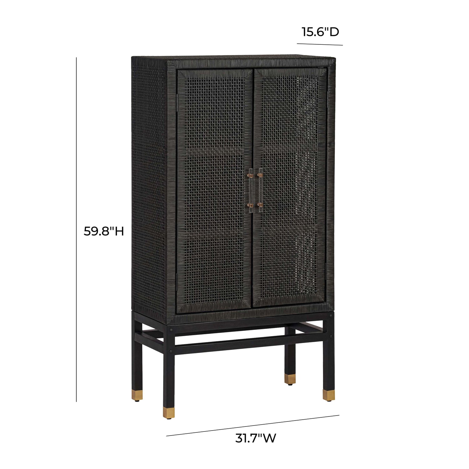 Amara Charcoal Woven Rattan Cabinet
