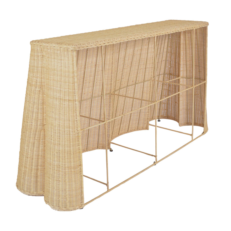 Egan 55" Natural Rattan Console Table