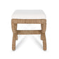 Kappa Cream Contract-Grade Fabric and Natural Seagrass Accent Stool