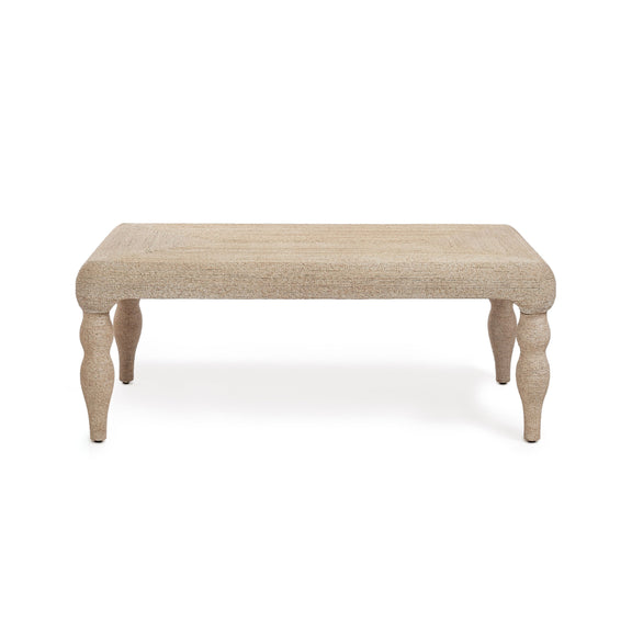 Vicky 49" Natural Woven Seagrass Rectangular Coffee Table