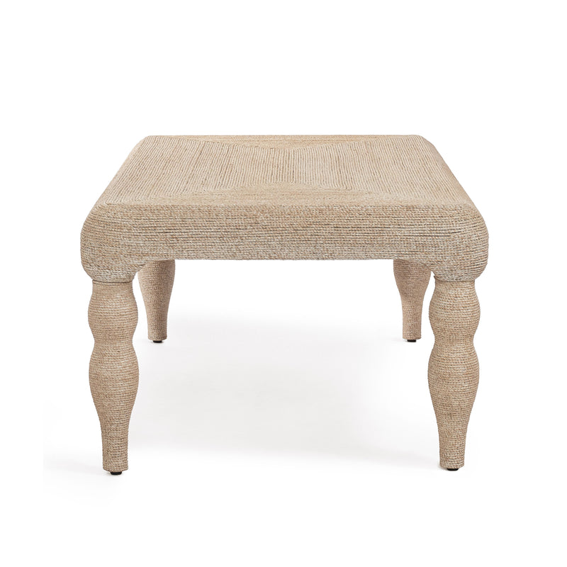 Vicky 49" Natural Woven Seagrass Rectangular Coffee Table