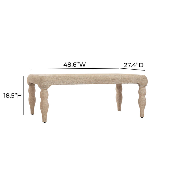 Vicky 49" Natural Woven Seagrass Rectangular Coffee Table