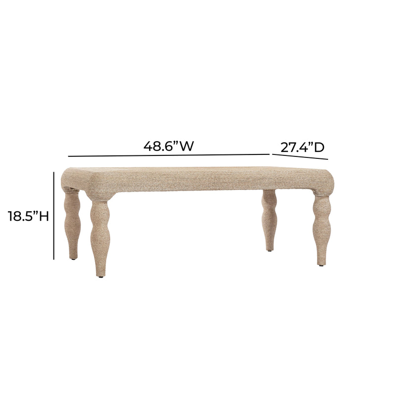 Vicky 49" Natural Woven Seagrass Rectangular Coffee Table