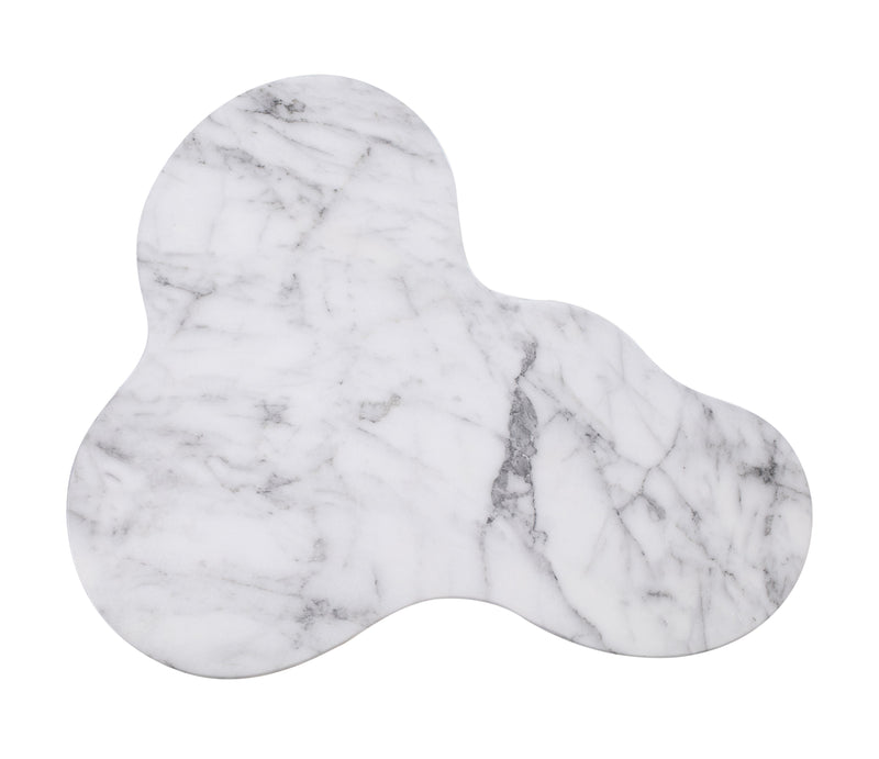 Slab Concrete Indoor/Outdoor Side Table (18"-22") - White Marble / Tall