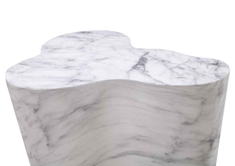 Slab Concrete Indoor/Outdoor Side Table (18"-22") - White Marble / Tall