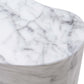 Slab Concrete Indoor/Outdoor Side Table (18"-22") - White Marble / Tall