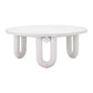 Tildy 39" White Concrete Indoor / Outdoor Round Coffee Table