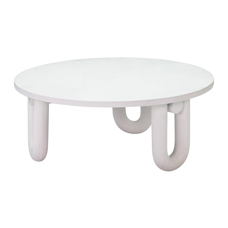 Tildy 39" White Concrete Indoor / Outdoor Round Coffee Table