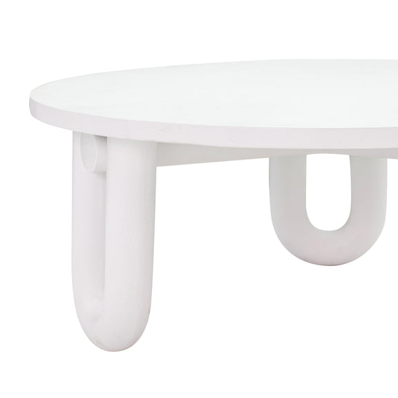 Tildy 39" White Concrete Indoor / Outdoor Round Coffee Table