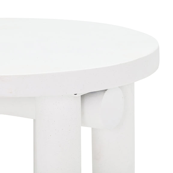 Tildy 39" White Concrete Indoor / Outdoor Round Coffee Table