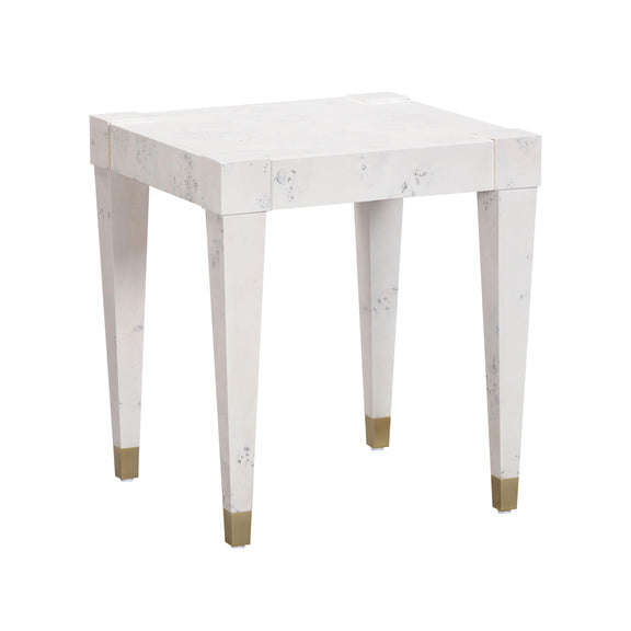 Brandyss White Burl End Table