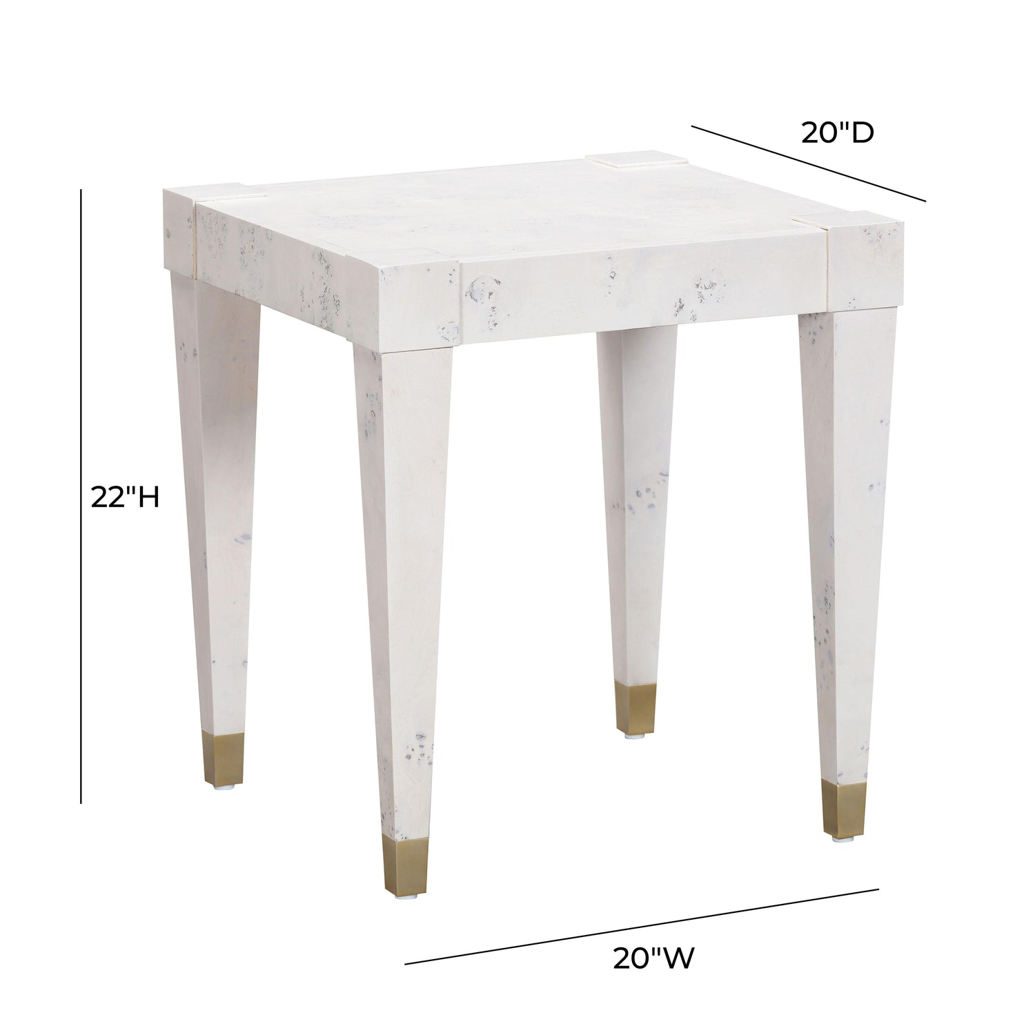 Brandyss White Burl End Table