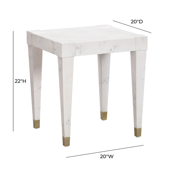 Brandyss White Burl End Table