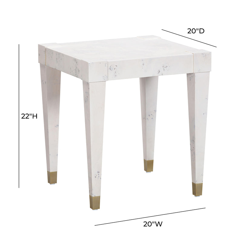 Brandyss White Burl End Table
