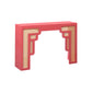Suzie Coral Pink & Rattan Console Table
