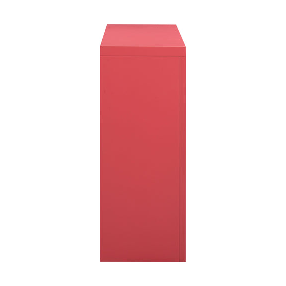 Suzie Coral Pink & Rattan Console Table