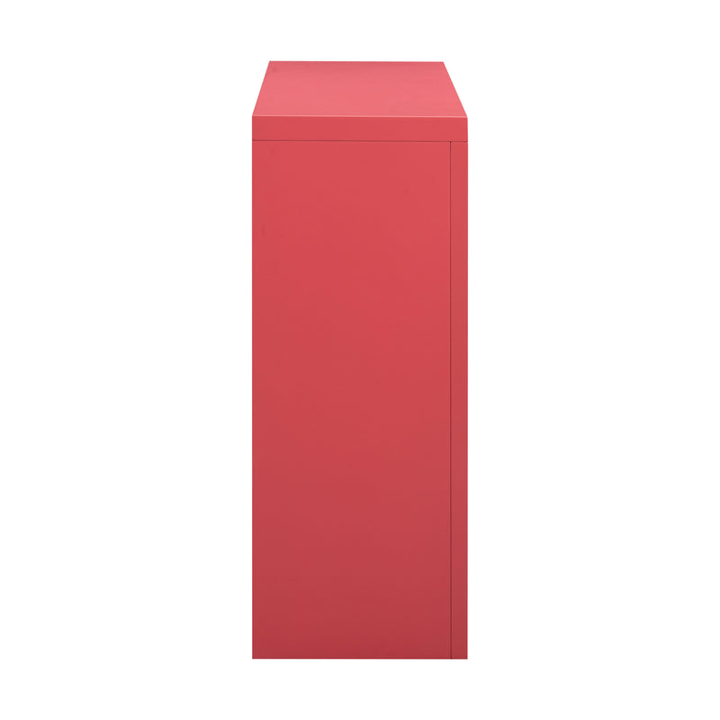 Suzie Coral Pink & Rattan Console Table