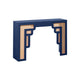 Suzie Navy & Rattan Console Table