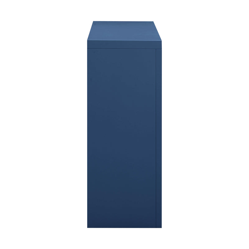 Suzie Navy & Rattan Console Table