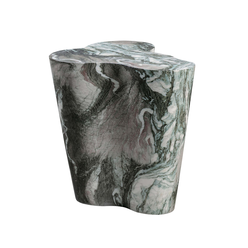 Slab Concrete Indoor/Outdoor Side Table (18"-22") - Grey Marble / Tall