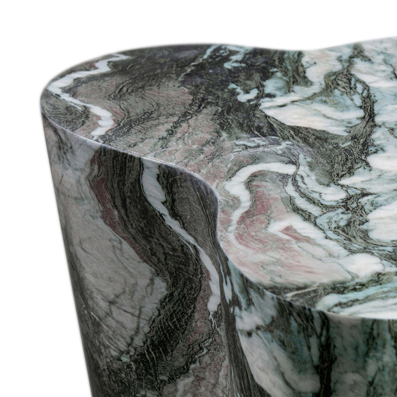 Slab Concrete Indoor/Outdoor Side Table (18"-22") - Grey Marble / Short