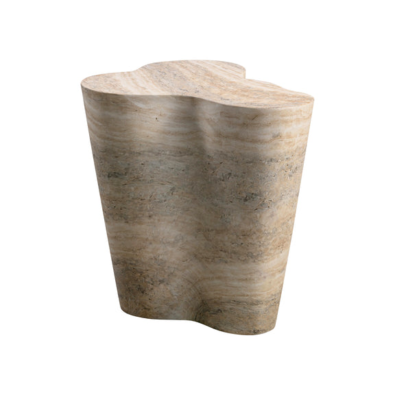 Slab Concrete Indoor/Outdoor Side Table (18"-22") - Travertine / Tall