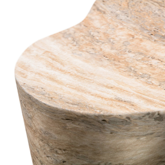 Slab Concrete Indoor/Outdoor Side Table (18"-22") - Travertine / Tall