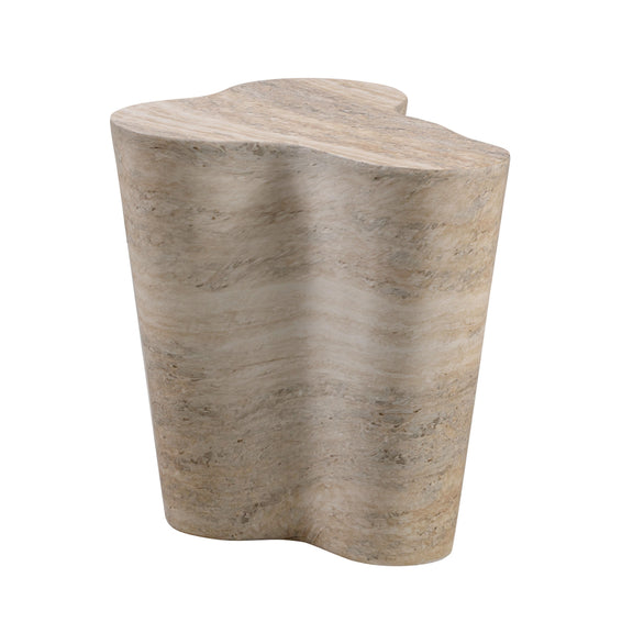 Slab Concrete Indoor/Outdoor Side Table (18"-22") - Travertine / Short
