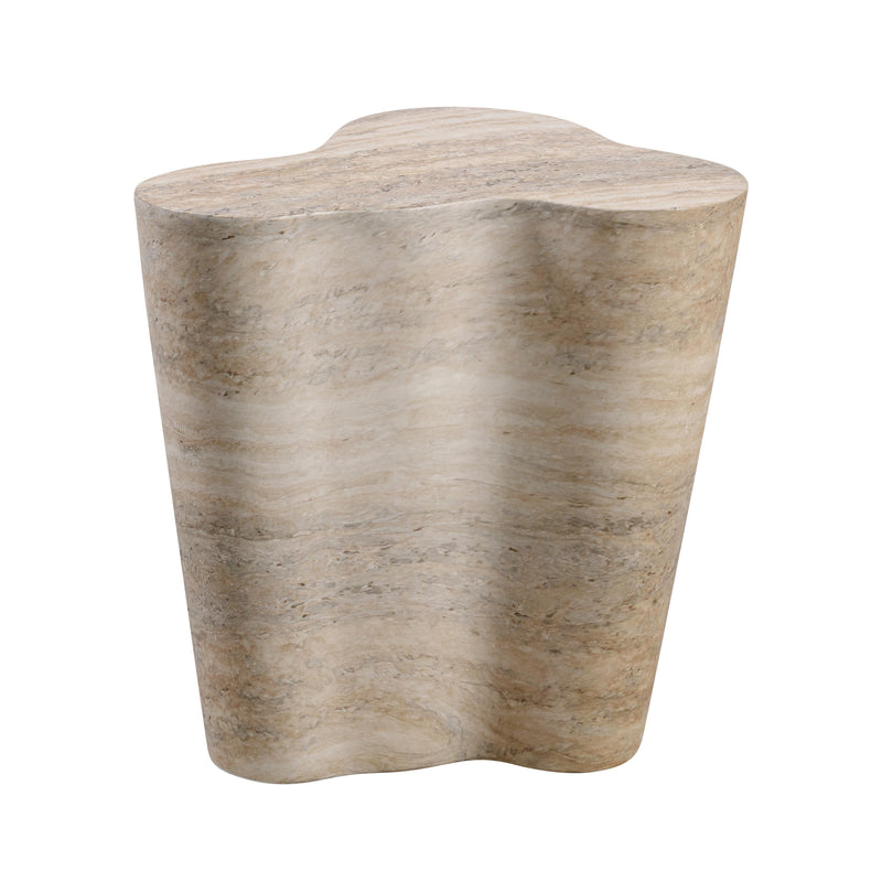Slab Concrete Indoor/Outdoor Side Table (18"-22") - Travertine / Short