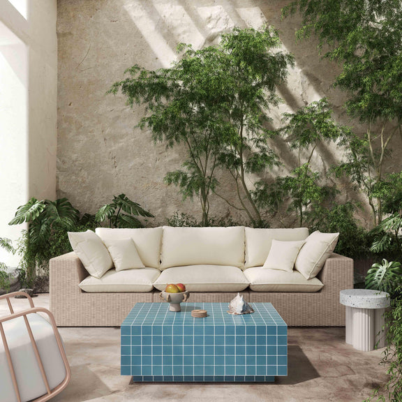 Mixie 39" Tile Indoor/Outdoor Coffee Table - Blue