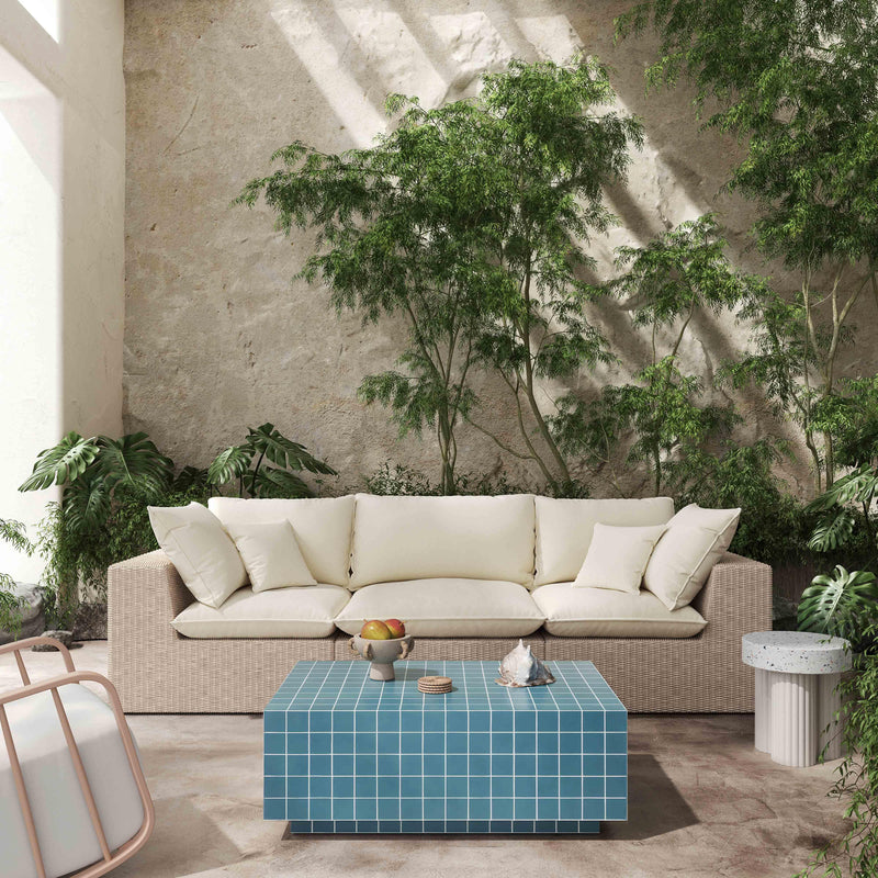 Mixie 39" Tile Indoor/Outdoor Coffee Table - Blue