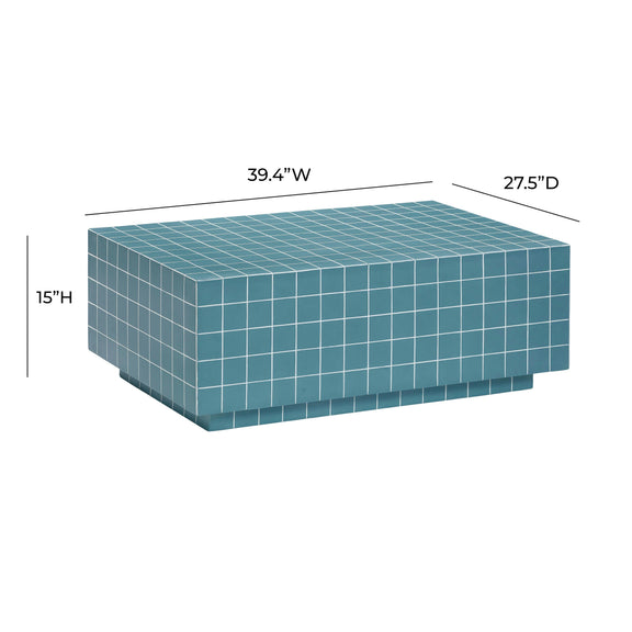 Mixie 39" Tile Indoor/Outdoor Coffee Table - Blue