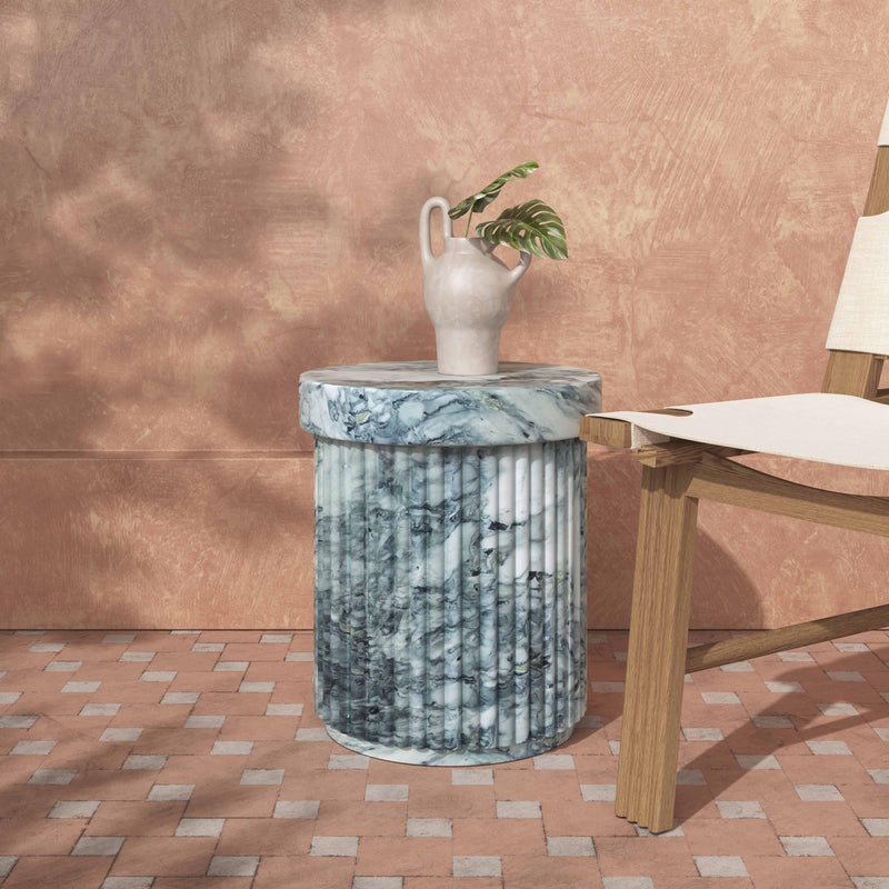 Serafina Marble Pattern Concrete Indoor / Outdoor Side Table