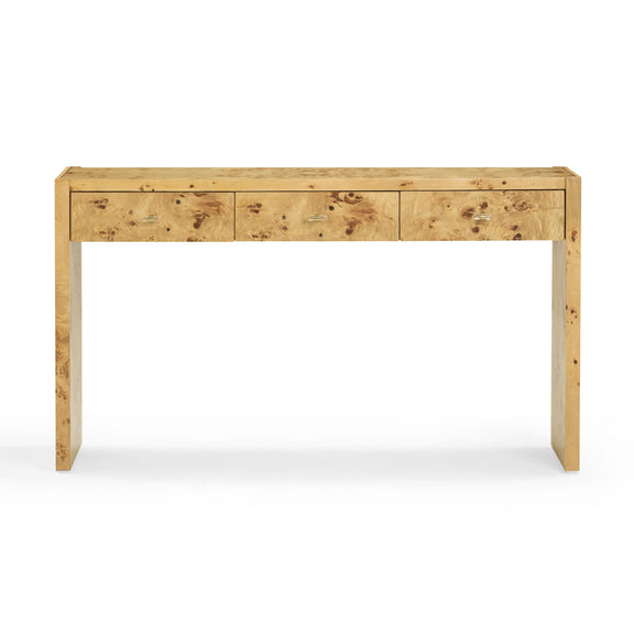 Brandyss Natural Burl Console Table